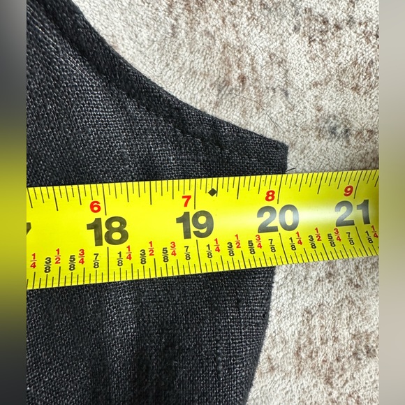 Vintage Harvé Benard 100% Linen Black Button-Front Midi Dress Size 12 - Picture 8 of 10